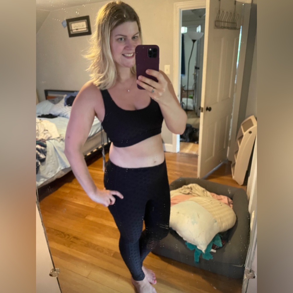 Mono B Black Polka Dot Sports Bra and Leggings Set